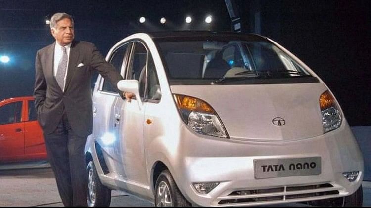Ratan Tata with Nano car